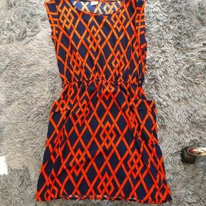 Navy and Orange Dress